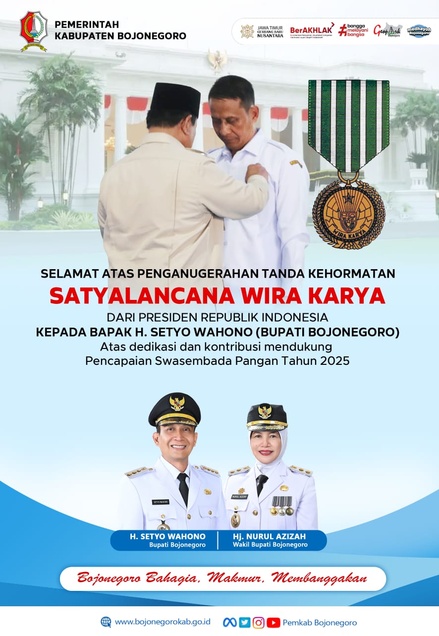 Penganugerahan Satyalancana Wira Karya kepada Bupati Bojonegoro