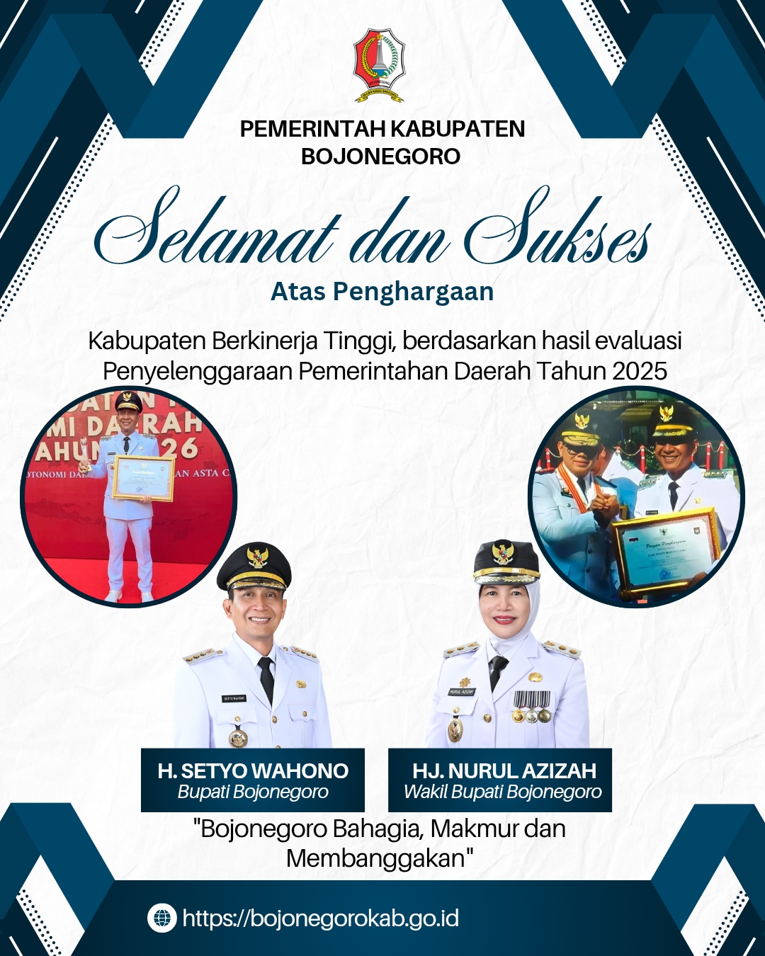 Bojonegoro Raih Penghargaan Kabupaten Berkinerja Tinggi Berdasarkan Evaluasi Nasional 2025